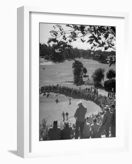 Spectators Watching as Men Compete in the Golf Tournament, Riviera Country Club-John Florea-Framed Photographic Print