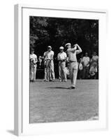 Spectators Watching Ben Hogan, Drive a Ball, at the National Open Golf Tournament-null-Framed Premium Photographic Print