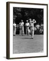 Spectators Watching Ben Hogan, Drive a Ball, at the National Open Golf Tournament-null-Framed Premium Photographic Print