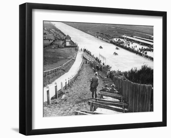 Spectators Watching Motor Racing from the Test Hill, Brooklands, Surrey, (1920S)-null-Framed Photographic Print