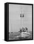 Spectators Watching the America's Cup on a Sailing Boat-Peter Stackpole-Framed Stretched Canvas