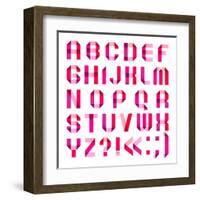 Spectral Letters Folded of Paper Ribbon-Pink-Ecelop-Framed Art Print