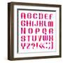 Spectral Letters Folded of Paper Ribbon-Pink-Ecelop-Framed Art Print