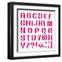 Spectral Letters Folded of Paper Ribbon-Pink-Ecelop-Framed Art Print