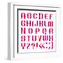 Spectral Letters Folded of Paper Ribbon-Pink-Ecelop-Framed Art Print