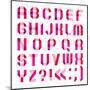 Spectral Letters Folded of Paper Ribbon-Pink-Ecelop-Mounted Art Print
