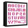 Spectral Letters Folded of Paper Ribbon-Pink-Ecelop-Framed Stretched Canvas