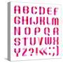 Spectral Letters Folded of Paper Ribbon-Pink-Ecelop-Stretched Canvas