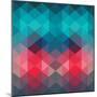 Spectrum Geometric Background Made of Triangles. Retro Hipster Color Spectrum Grunge Background. Sq-Markovka-Mounted Art Print