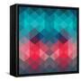 Spectrum Geometric Background Made of Triangles. Retro Hipster Color Spectrum Grunge Background. Sq-Markovka-Framed Stretched Canvas