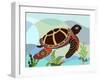 Spectrum Sea Turtle-Lanre Adefioye-Framed Giclee Print