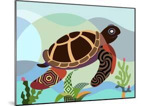 Spectrum Sea Turtle-Lanre Adefioye-Mounted Giclee Print
