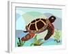 Spectrum Sea Turtle-Lanre Adefioye-Framed Giclee Print