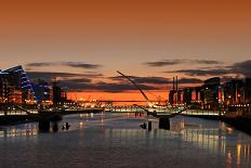 Sunrise on the River Liffey-spectrumblue-Stretched Canvas