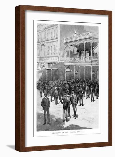 Speculators on the Corner, Ballarat, Australia, 1886-William Thomas Smedley-Framed Giclee Print