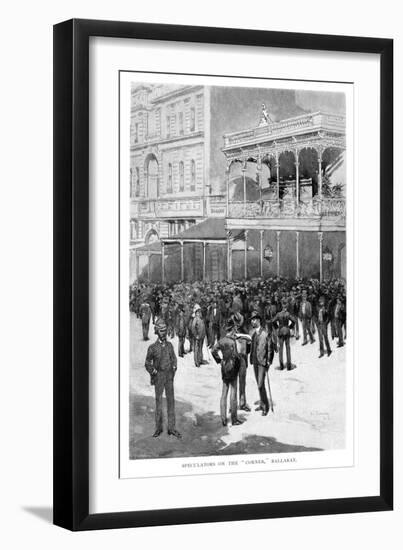 Speculators on the Corner, Ballarat, Australia, 1886-William Thomas Smedley-Framed Giclee Print