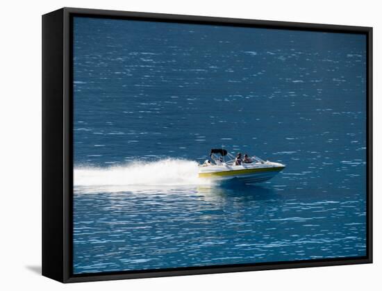 Speed Boat, Assos, Kefalonia (Cephalonia), Ionian Islands, Greece-R H Productions-Framed Stretched Canvas