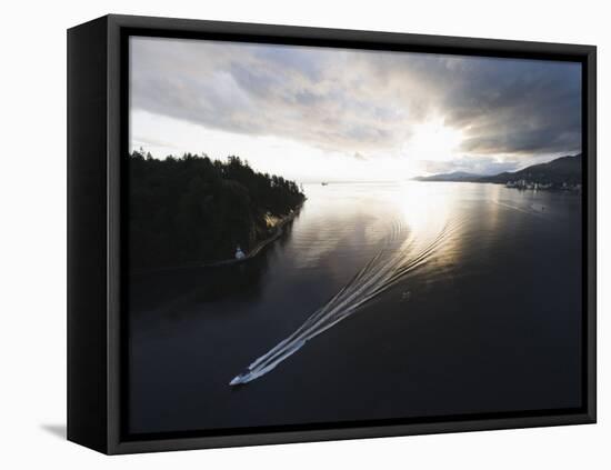 Speed Boat in Burrard Inlet, Vancouver, British Columbia, Canada, North America-Christian Kober-Framed Stretched Canvas