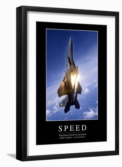 Speed: Inspirational Quote and Motivational Poster-null-Framed Photographic Print