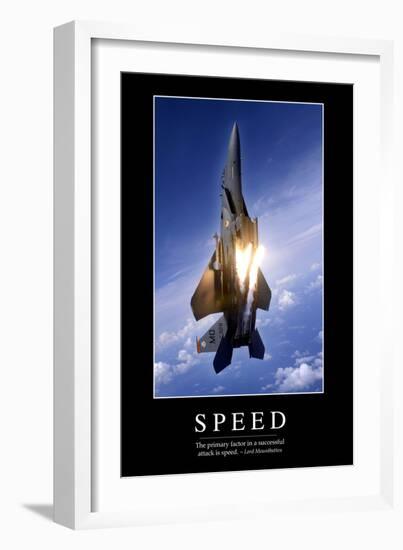 Speed: Inspirational Quote and Motivational Poster-null-Framed Photographic Print