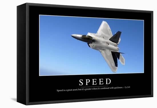 Speed: Inspirational Quote and Motivational Poster-null-Framed Stretched Canvas