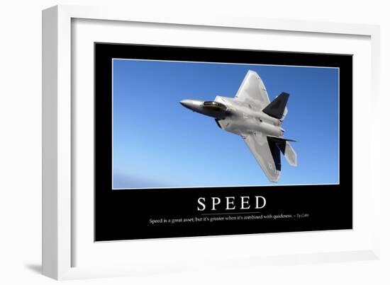 Speed: Inspirational Quote and Motivational Poster-null-Framed Photographic Print