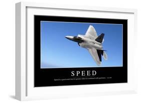 Speed: Inspirational Quote and Motivational Poster-null-Framed Photographic Print