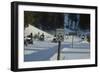 Speed Limit Sign and Snowmobiles-W. Perry Conway-Framed Photographic Print