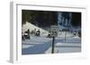 Speed Limit Sign and Snowmobiles-W. Perry Conway-Framed Photographic Print