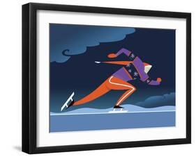 Speed skater-Harry Briggs-Framed Giclee Print