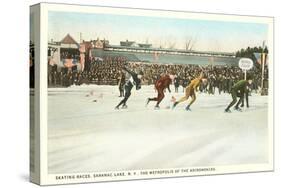 Speed Skating Races, Saranac Lake, New York-null-Stretched Canvas