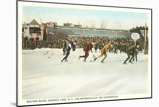 Speed Skating Races, Saranac Lake, New York-null-Mounted Art Print