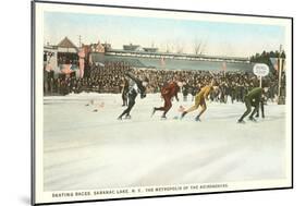 Speed Skating Races, Saranac Lake, New York-null-Mounted Art Print