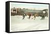 Speed Skating Races, Saranac Lake, New York-null-Framed Stretched Canvas