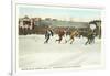 Speed Skating Races, Saranac Lake, New York-null-Framed Art Print