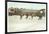 Speed Skating Races, Saranac Lake, New York-null-Framed Art Print