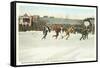 Speed Skating Races, Saranac Lake, New York-null-Framed Stretched Canvas