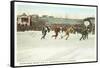Speed Skating Races, Saranac Lake, New York-null-Framed Stretched Canvas