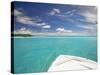 Speedboat Arriving in Tropical Beach, Maldives, Indian Ocean, Asia-Sakis Papadopoulos-Stretched Canvas