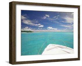 Speedboat Arriving in Tropical Beach, Maldives, Indian Ocean, Asia-Sakis Papadopoulos-Framed Photographic Print