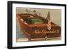 Speedboat with Skipper-null-Framed Art Print