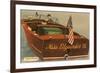 Speedboat with Skipper-null-Framed Premium Giclee Print