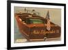 Speedboat with Skipper-null-Framed Premium Giclee Print