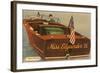 Speedboat with Skipper-null-Framed Art Print