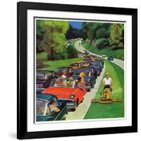 "Speeder on the Median," June 2, 1962-Richard Sargent-Framed Giclee Print