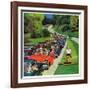 "Speeder on the Median," June 2, 1962-Richard Sargent-Framed Giclee Print