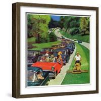 "Speeder on the Median," June 2, 1962-Richard Sargent-Framed Giclee Print