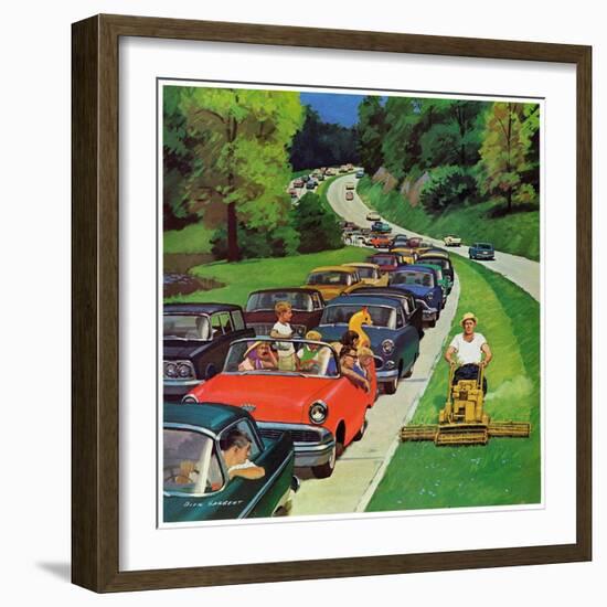 "Speeder on the Median," June 2, 1962-Richard Sargent-Framed Giclee Print