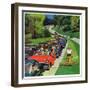 "Speeder on the Median," June 2, 1962-Richard Sargent-Framed Giclee Print