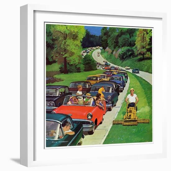 "Speeder on the Median," June 2, 1962-Richard Sargent-Framed Giclee Print